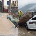 मूसलाधार बारिश का कहर: जलभराव, कार पर गिरा पत्थर, 17 सड़कें बंद, जनजीवन अस्त-व्यस्त